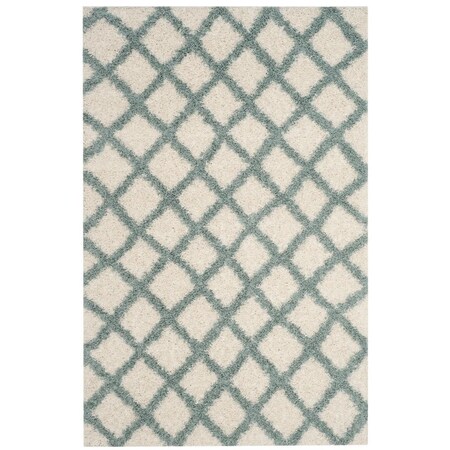 Safavieh 8 x 10 ft. SGD-Dallas Shag Power Loomed Rectangle Area Rug; Ivory & Seafoam SGDS258J-8